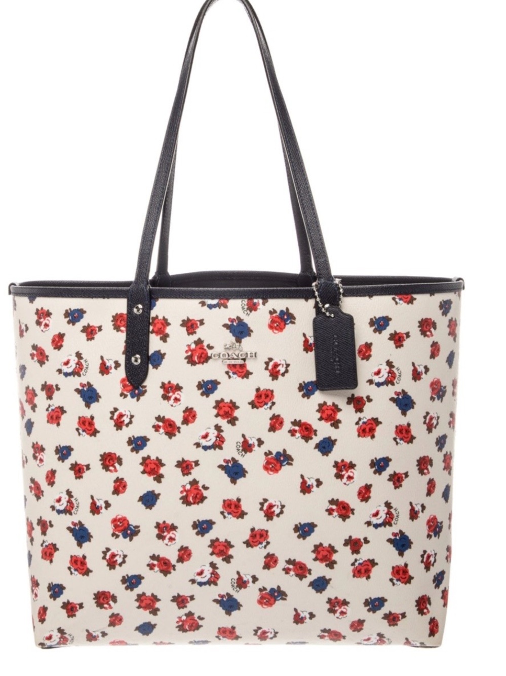 COACH REVERSIBLE CITY TOTE IN TEA ROSE FLORAL PRINT COATED CANVAS